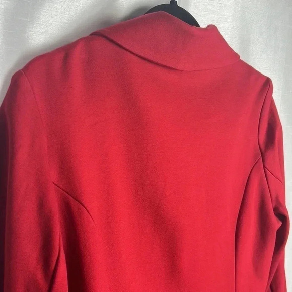 Cleo red pea coat ,SM, single breasted,career,winter,Xmas red,closet staple,EC - Picture 9 of 17